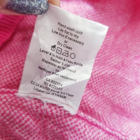 Anthropologie Dolan Striped and Houndstooth Pink Sweater - Picture 10 of 11